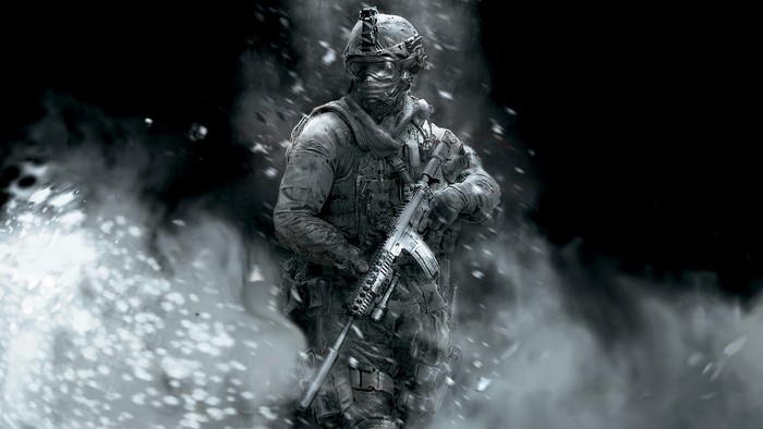 Soldier from Call of Duty holding a rifle