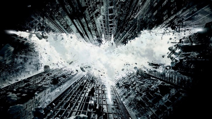 Batman from The Dark Knight Rises city destruction
