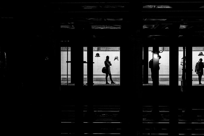 People on a subway platform in New York City