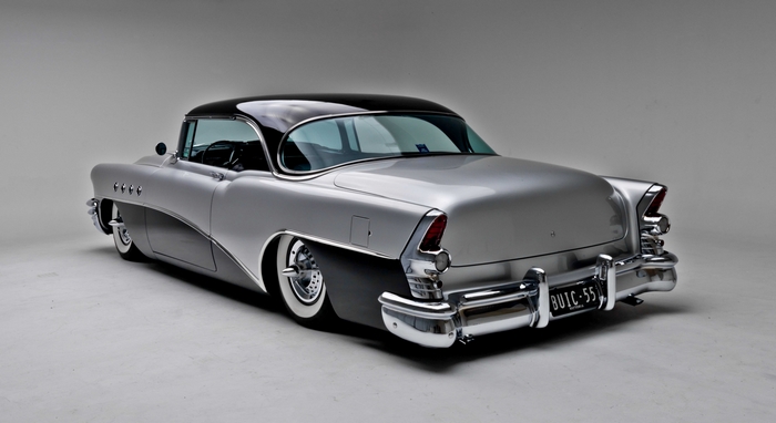 Silver 1955 Buick Special two-door hardtop