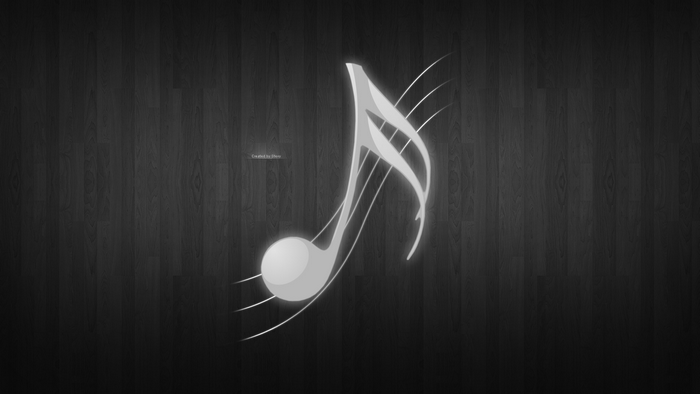 Music Note on Dark Wood Background
