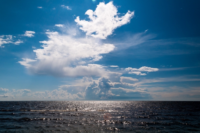 Ocean and Sky with Clouds