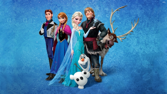 Characters from Frozen with Olaf and Sven