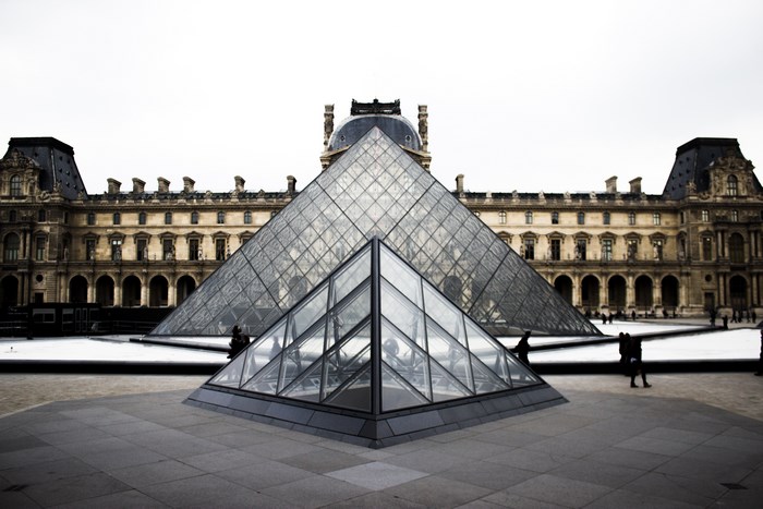 Louvre Museum Pyramid and Palace, Paris