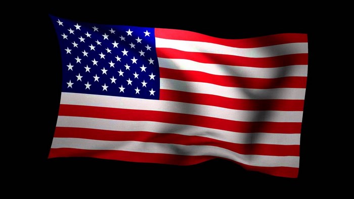 American flag waving