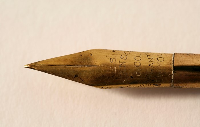 Antique Brass Fountain Pen Nib with Engraving