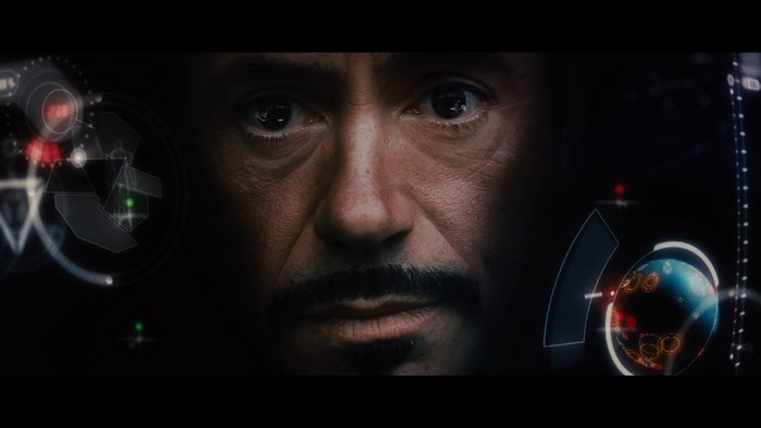 Tony Stark in Iron Man Suit HUD