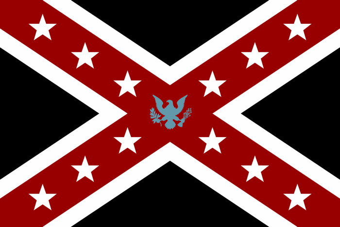 Confederate flag with eagle emblem