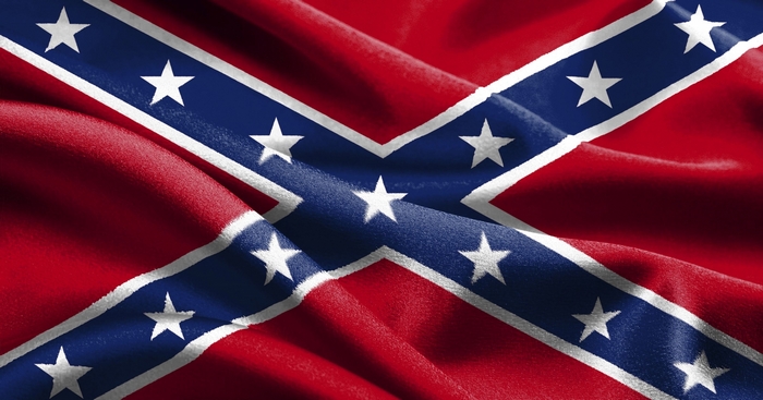 Confederate flag waving