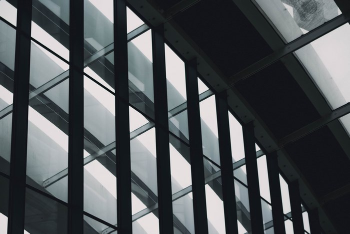 Modern architecture with steel and glass elements