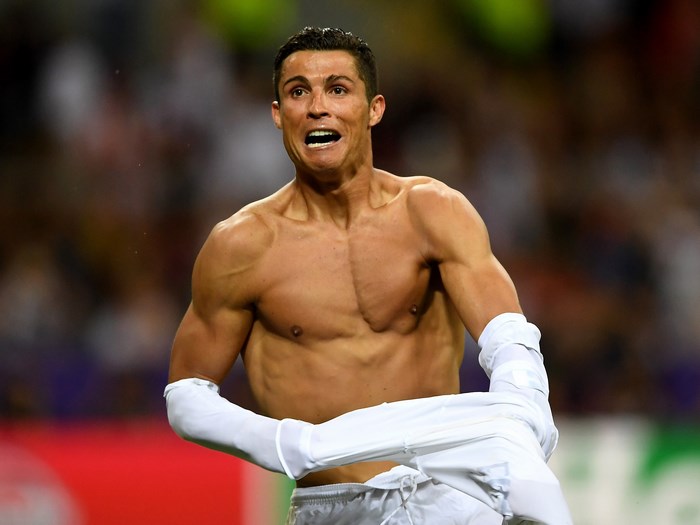 Cristiano Ronaldo Celebrating Shirt Off
