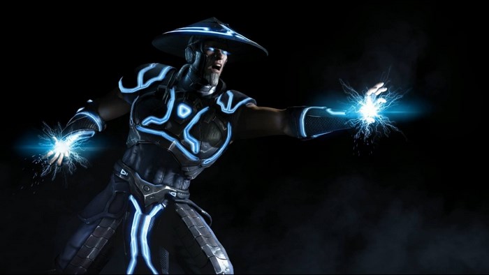 Raiden from Mortal Kombat casting lightning
