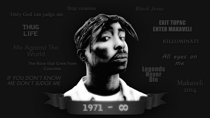 Tupac Shakur portrait with quotes