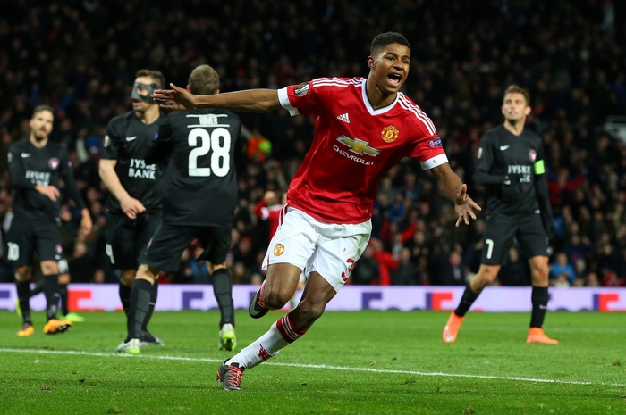 Marcus Rashford of Manchester United celebrates a goal