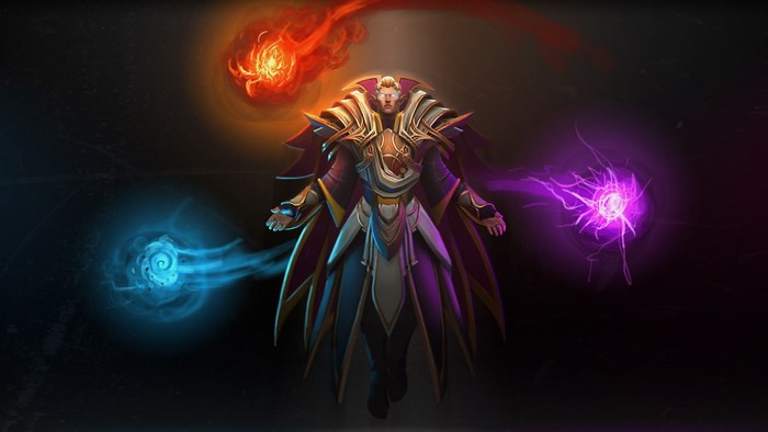 Invoker from Dota 2 casting spells