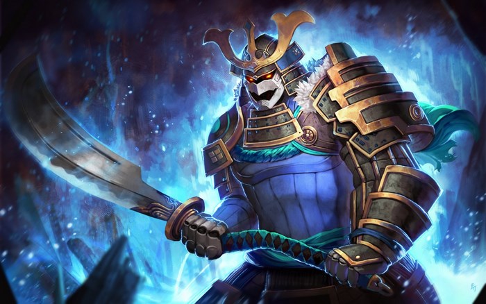 Samurai Warrior with Glowing Sword in Dota 2