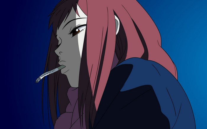 Haruko Haruhara from FLCL smoking