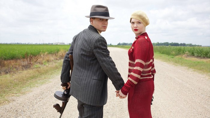 Bonnie and Clyde on a dirt road