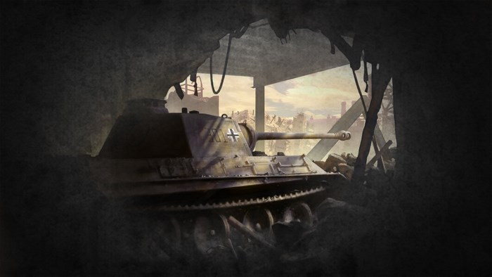 Panther Tank in War-Torn Building