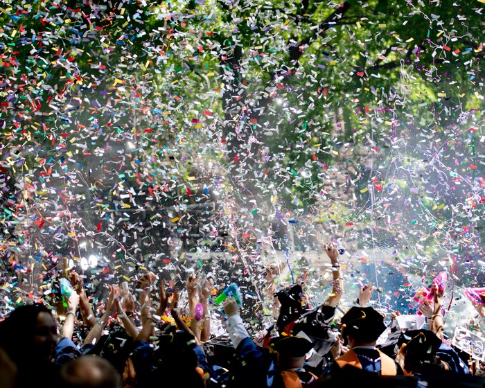 Yale University Commencement Celebration with Confetti