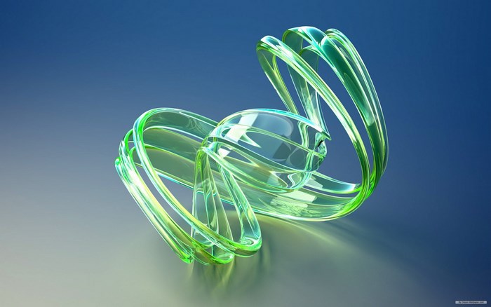 3D Abstract Green and Blue Swirls
