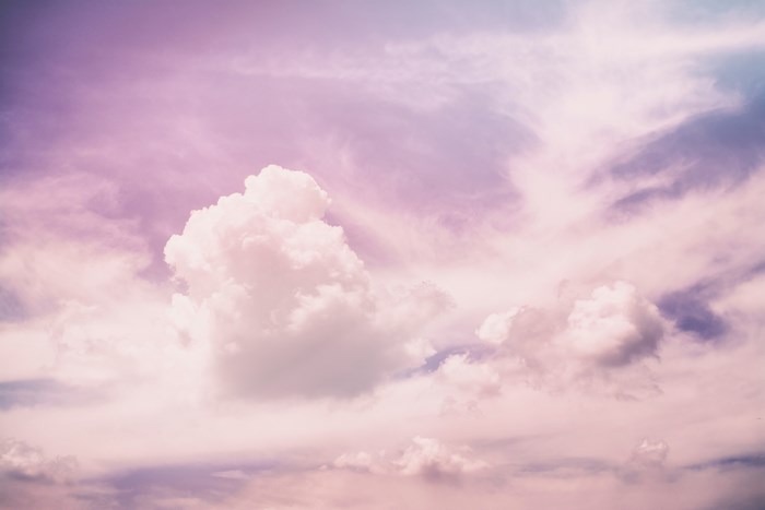 Pink and purple clouds in the sky