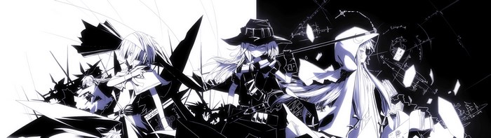 Anime characters with swords and weapons