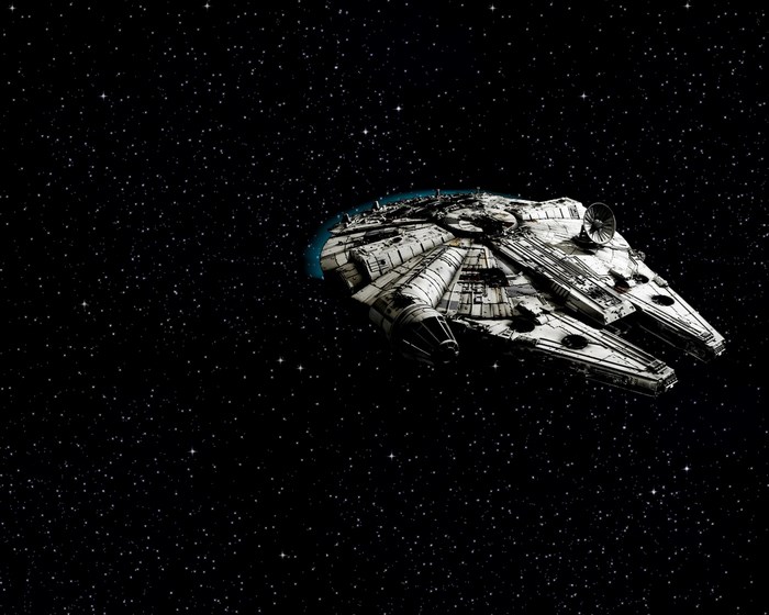 Millennium Falcon in Star Wars space