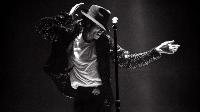 Iconic Michael Jackson Performing in Black and White