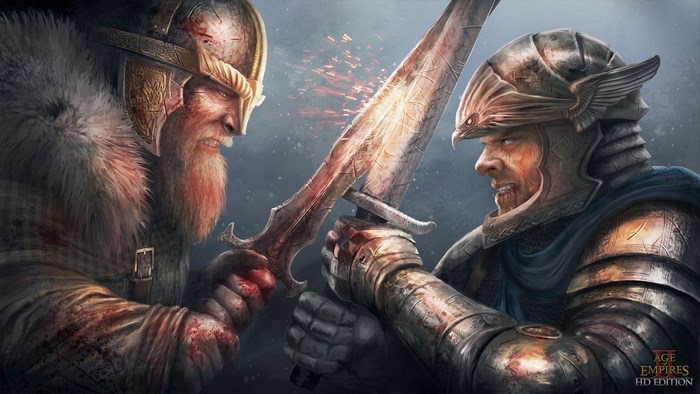 Age of Empires II HD Edition warriors clashing swords