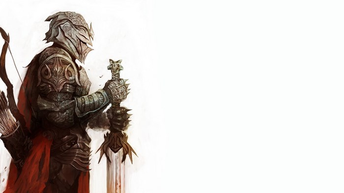 Knight in ornate armor holding a sword
