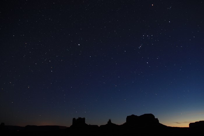 Night sky over Monument Valley, Utah