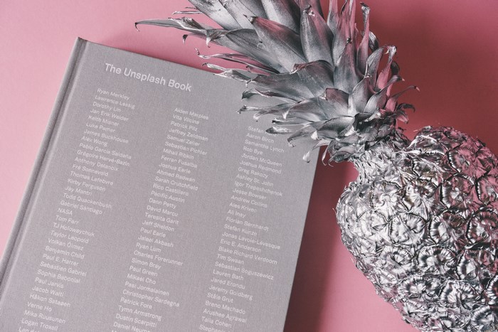 The Unsplash Book with Silver Pineapple