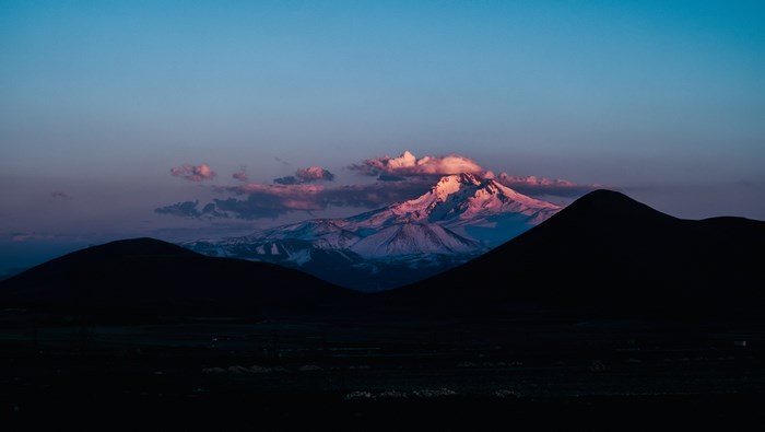 Mount Erciyes in Kayseri at Sunset