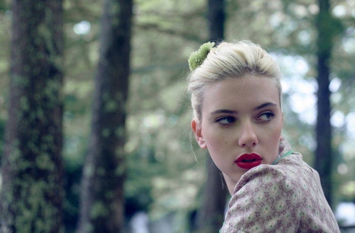 Scarlett Johansson in a forest
