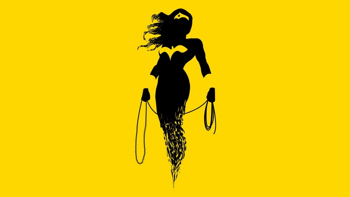 Wonder Woman silhouette with lasso