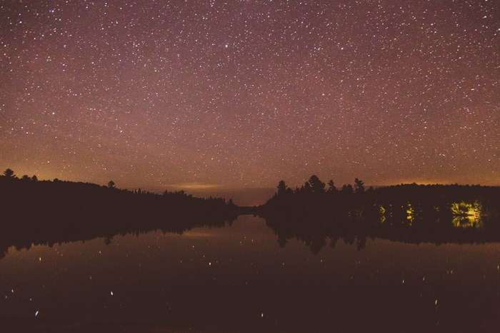 Starry Night Over a Lake in Algonquin