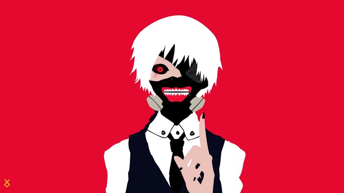 Kaneki Ken from Tokyo Ghoul minimalist vector art