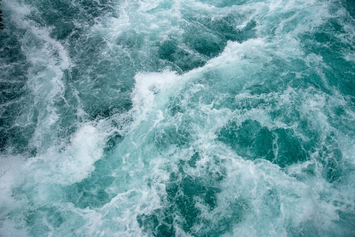 Turquoise water rapids at Huka Falls, New Zealand