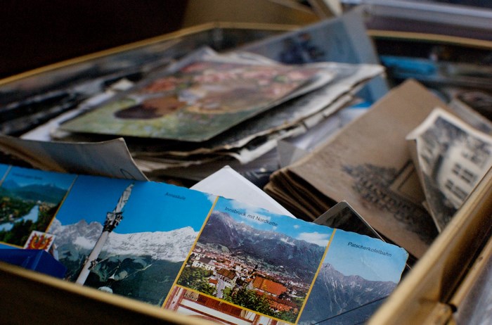 Box of old postcards from Innsbruck