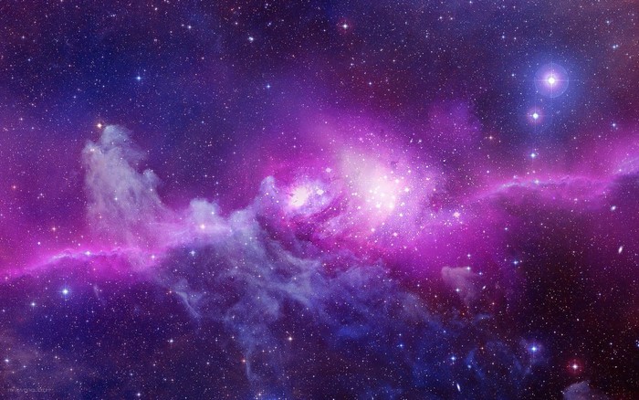 Purple and blue nebula with stars