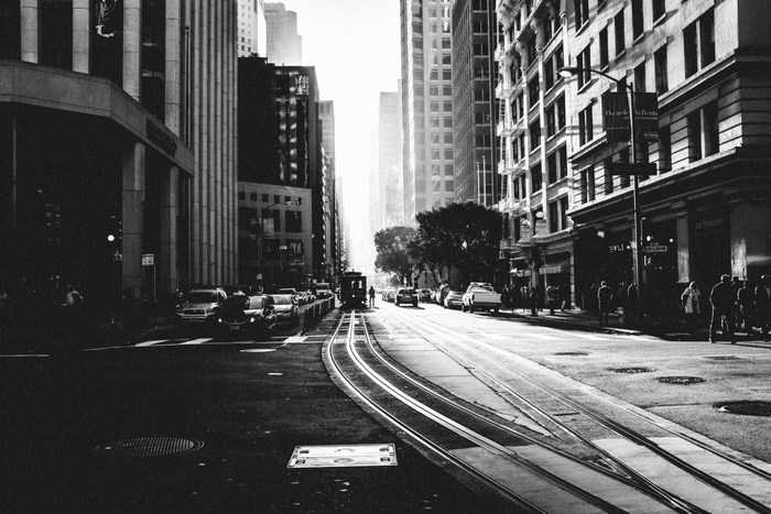 San Francisco Cable Car on City Street