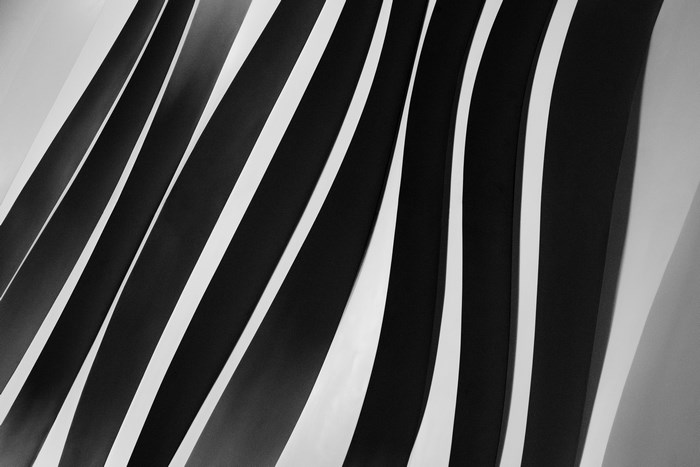 Abstract pattern of black and white curved lines