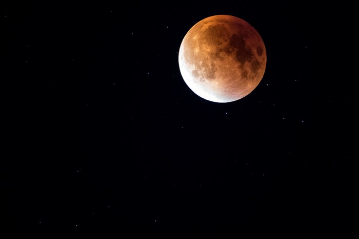 Super Blood Moon Eclipse in the Night Sky
