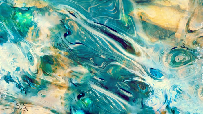 Abstract artwork painting surreal spiral water