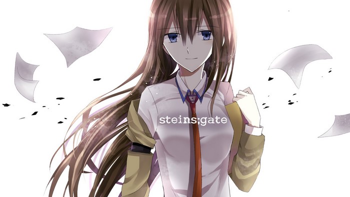 Makise Kurisu from Steins;Gate with papers