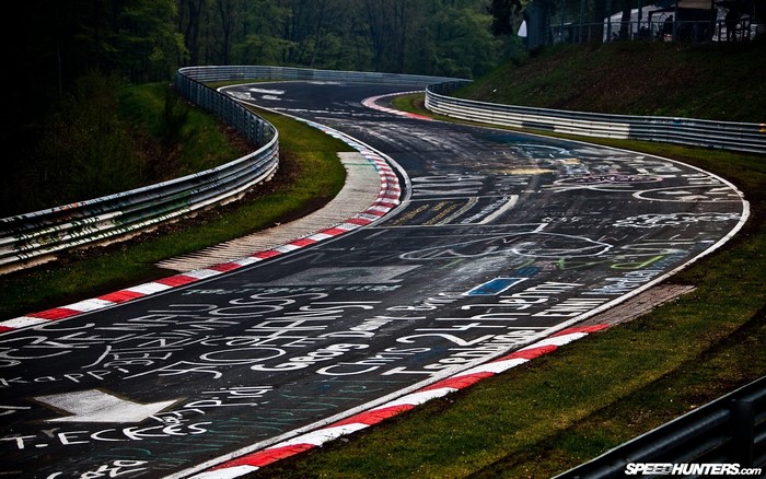 Nürburgring race track with graffiti