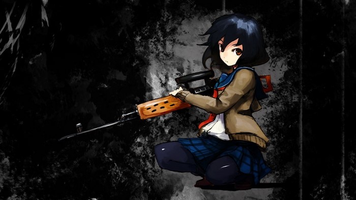 Anime girl with a sniper rifle