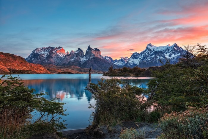 Torres del Paine National Park Patagonia Chile Sunset Landscape