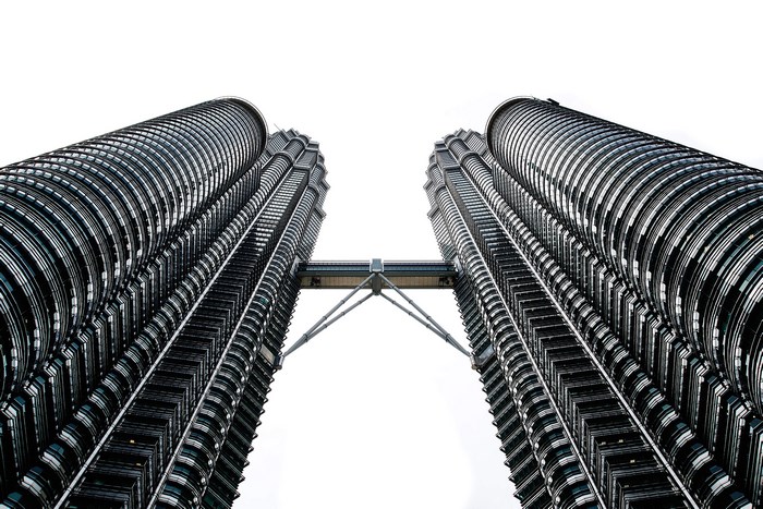 Petronas Towers with Skybridge in Kuala Lumpur